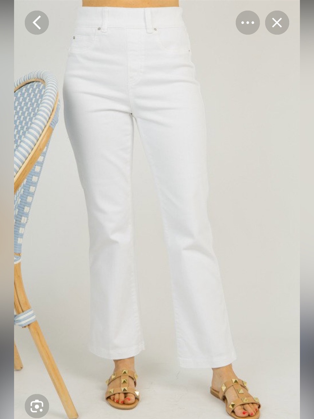 NWT Spanx EveryWear TummyTamer Kick Flare Ankle Pull-On Jeans White Size Medium